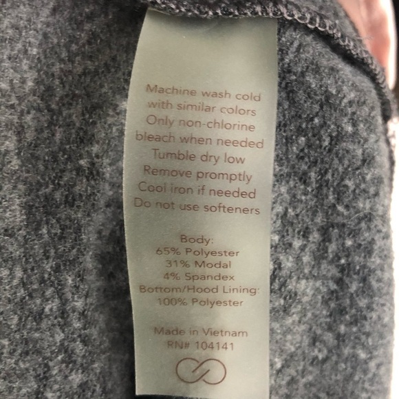 CALIA Drop Tail Mixed Media Gray & Pink Hoodie, Sm - Picture 9 of 10